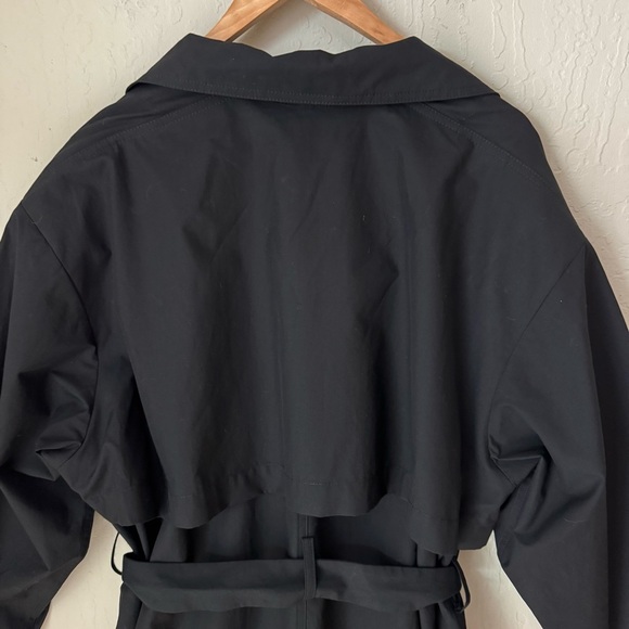 NWT IRO Foxton Long Black Trench Coat Belted Oversized 100% Cotton Poplin 36/S - Picture 12 of 15